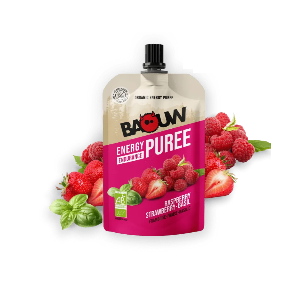 Purées Énergétiques - Framboise - Fraise - Basilic